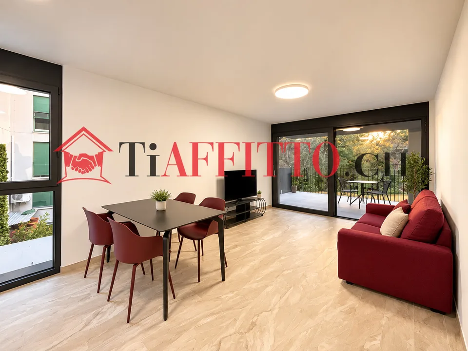 NOUVEAU 2,5 PIÈCES AVEC GRANDE TERRASSE À LUGANO SORENGO
