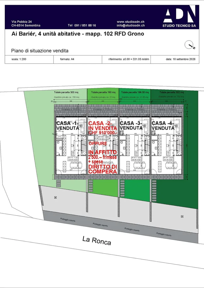 GRONO AFFITTASI/VENDESI ULTIMA CASA A SCHIERA DI STANDARD SUPERIORE