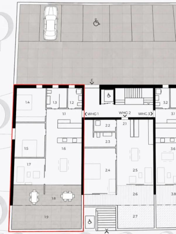 Appartement moderne et exclusif de 4,5 pièces avec grande terrasse & tour de buanderie
