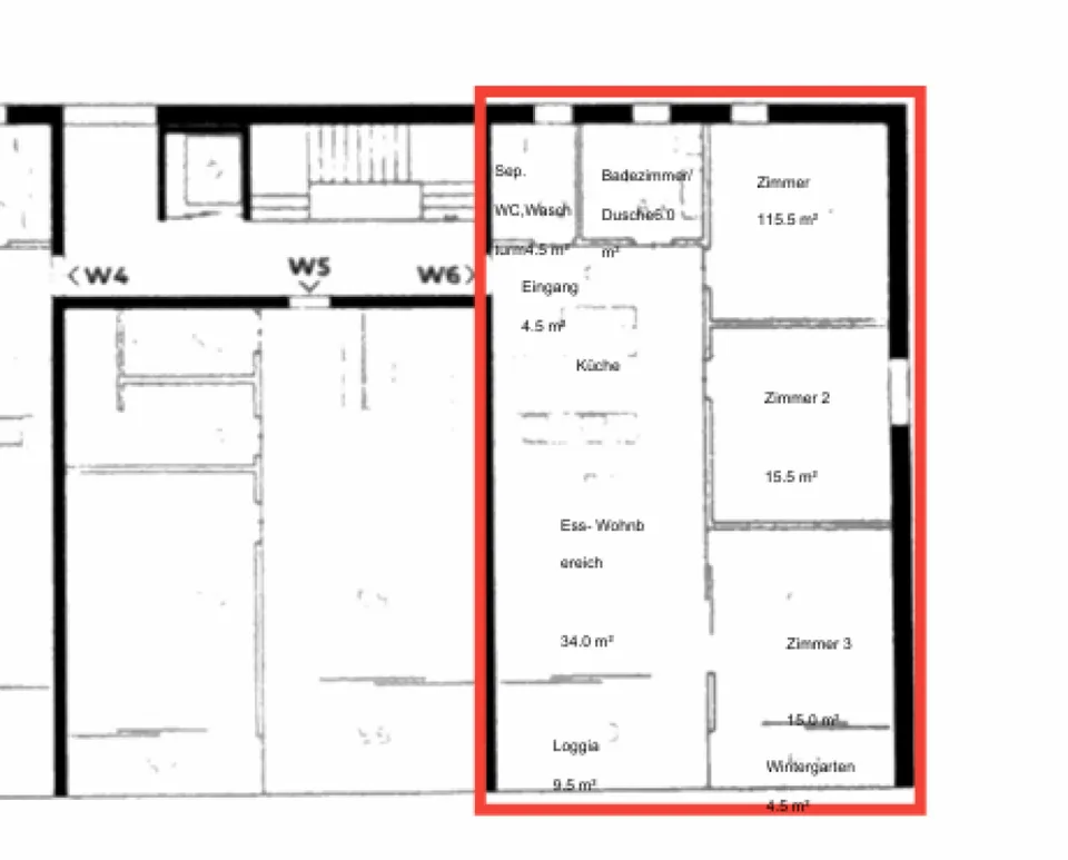 Appartement moderne de 4,5 pièces, rez-de-chaussée, avec loggia et serre