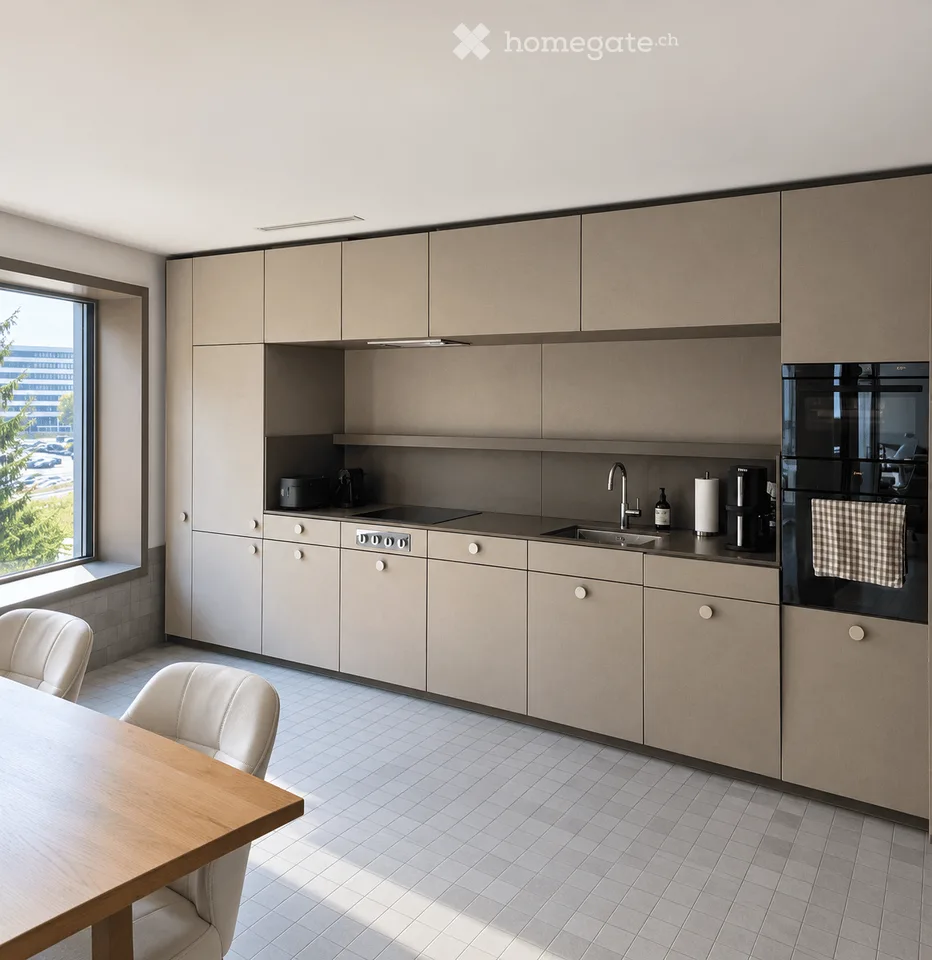 Modern 2.5-room apartment with pool, gym & rooftop terrace