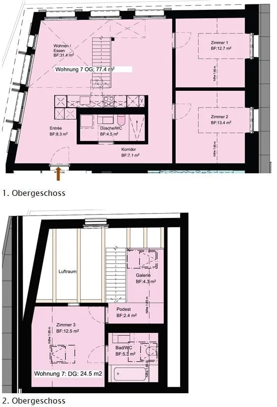 exklusive 4.5-Zimmer-Maisonette-Wohnungen in Meilen (2 verschiedene Wohnungen)