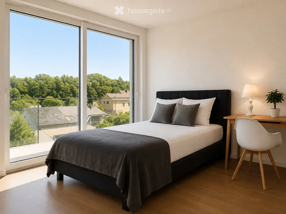 Appartamento moderno arredato con vista sul lago
