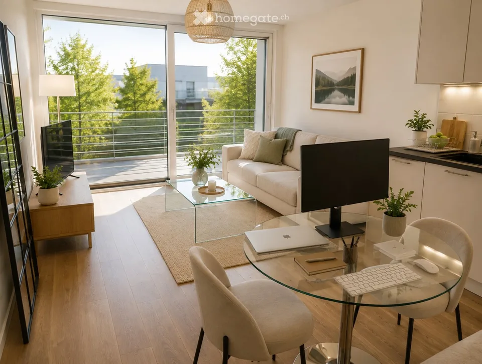Appartamento moderno arredato con vista sul lago