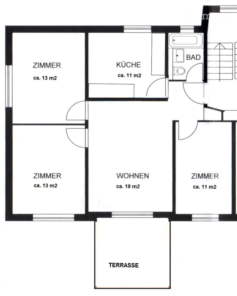 Renovated 4.5 room apartment with large terrace