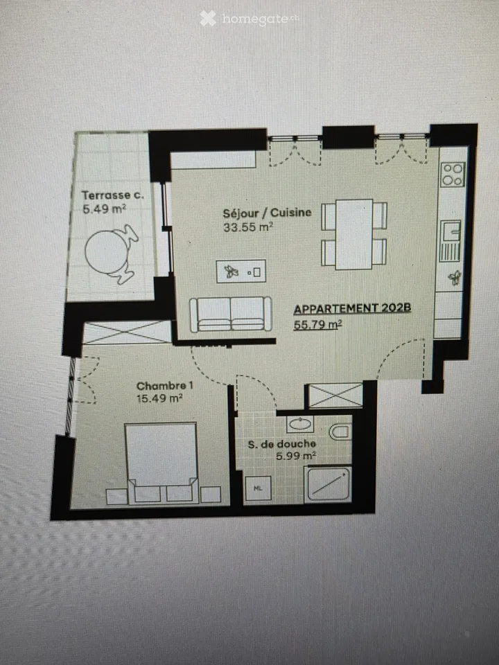 Apartment 2.5 for rent