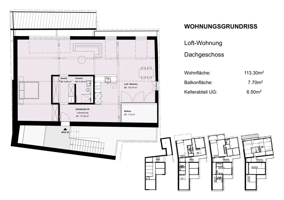 Appartement loft neuf unique avec balcon