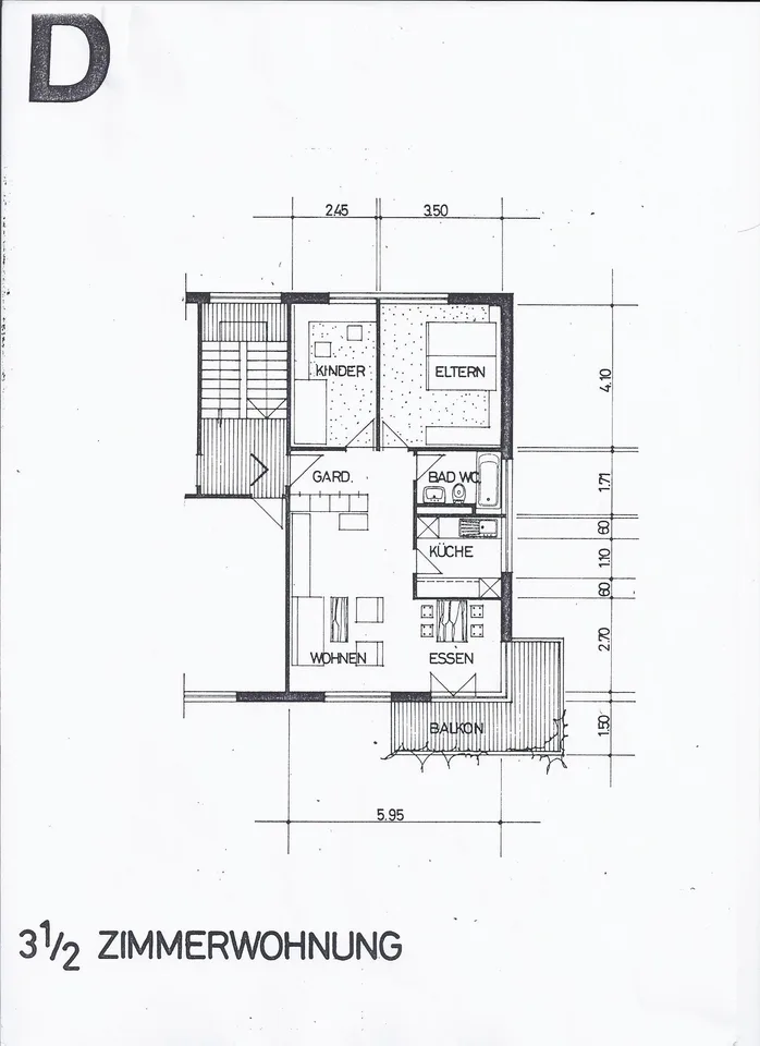 Well-maintained 3.5-room apartment with balcony