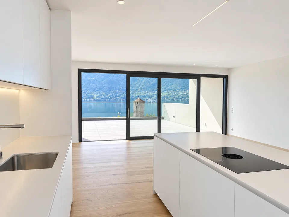 Attiques exclusifs de nouvelle construction avec grande terrasse et vue sur le lac