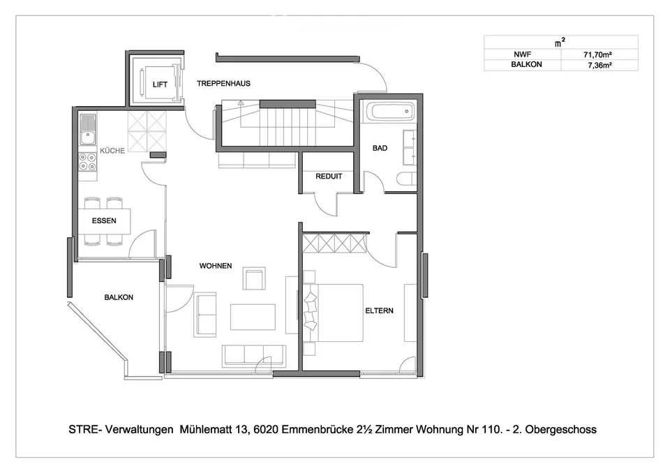 Appartement lumineux 2 1/2 pièces avec terrasse près de Rothenburg