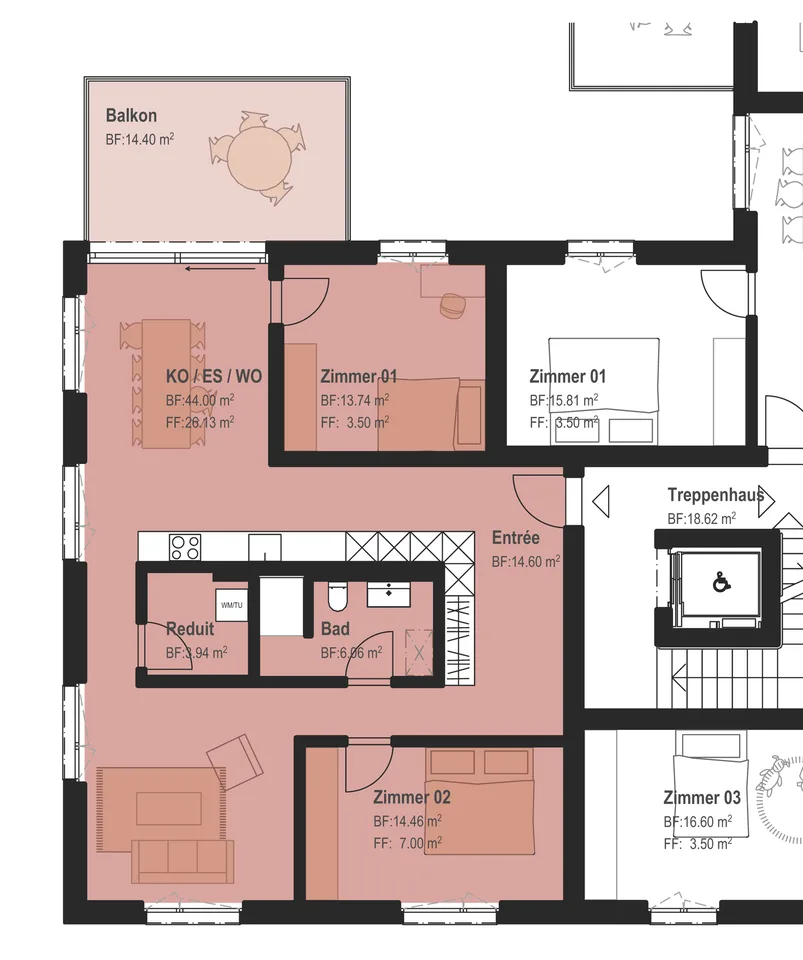 Appartamento nuovo di 3,5 locali con balcone e bella vista a Bilten – foto 5 di 5