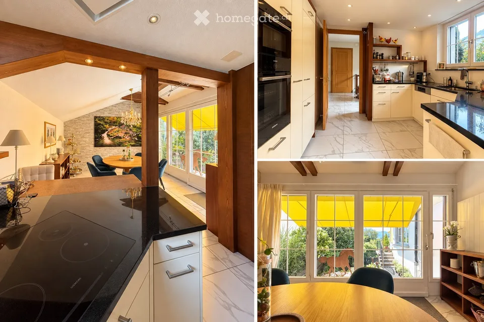 Maisonette spacieuse de 4,5 pièces avec jardin privé, piscine et vue sur le lac