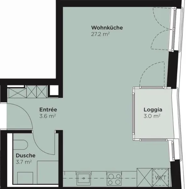 Appartement moderne de 1,5 pièces neuf à Erlenbach ZH
