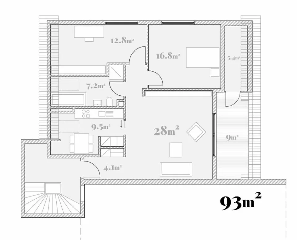 Appartement 3,5 pièces, rénové, disponible immédiatement – photo 4 sur 13