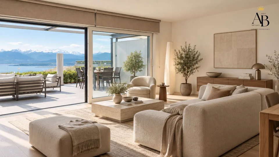 Orizzonte Blu, appartamento contemporaneo di 5,5 locali, vista lago e Mont Blanc – foto 6 di 9