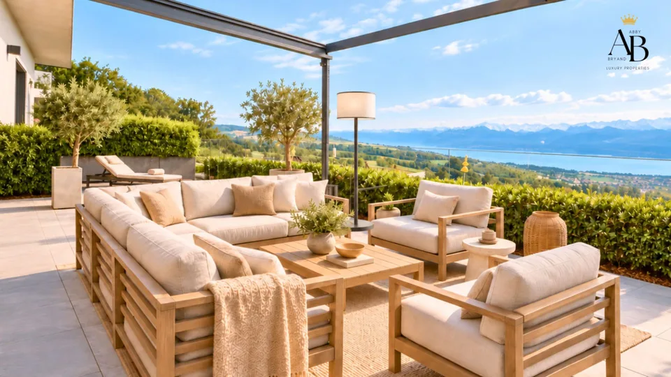 Orizzonte Blu, appartamento contemporaneo di 5,5 locali, vista lago e Mont Blanc – foto 4 di 9