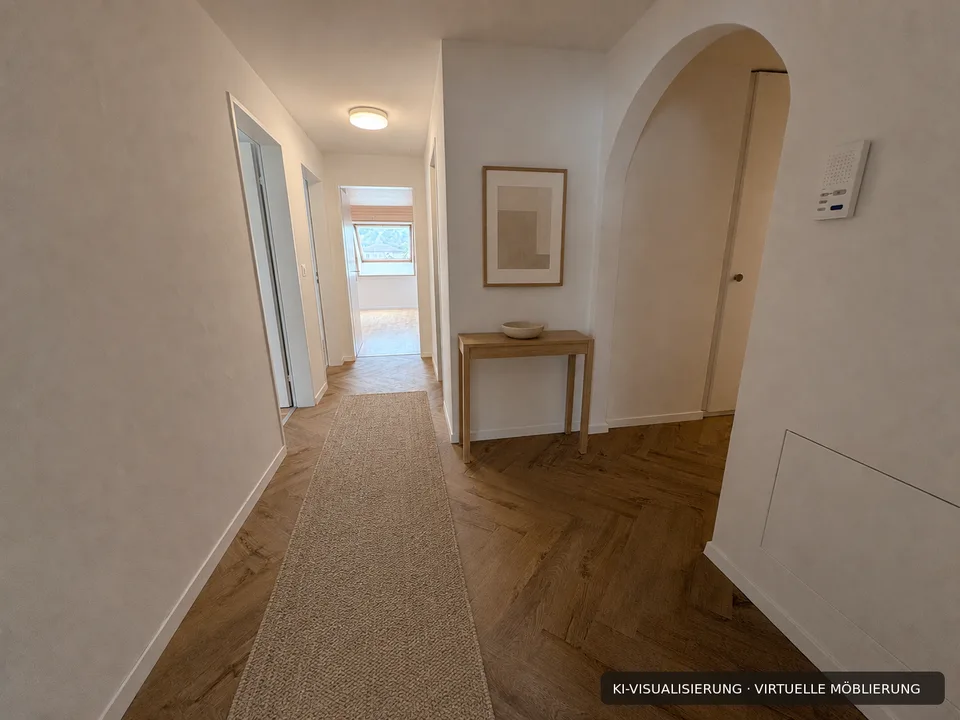 Appartement de 4,5 pièces rénové avec cheminée, ascenseur et vue panoramique