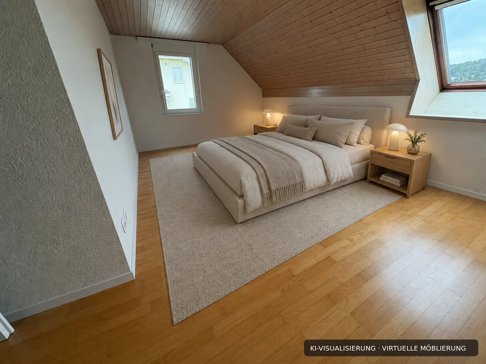 Appartement de 4,5 pièces rénové avec cheminée, ascenseur et vue panoramique