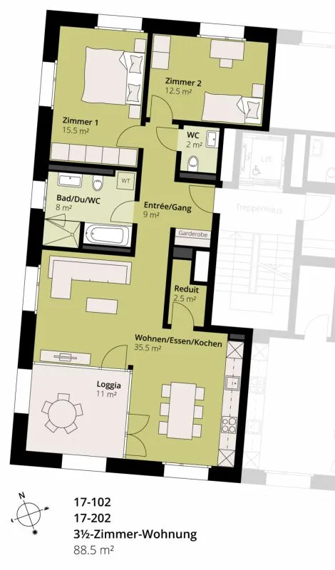 Modern 3.5 Zimmer Wohnung