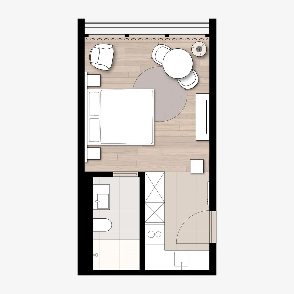 Studio Apartment möbiliert in Cham (Zug), Papieri-Areal
