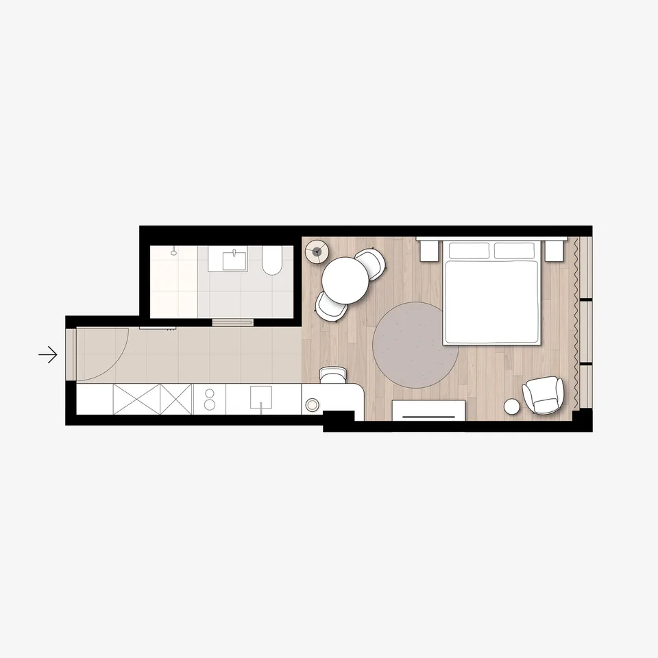 Studio Apartment Superior möbliert in Cham (Zug), Papieri-Areal