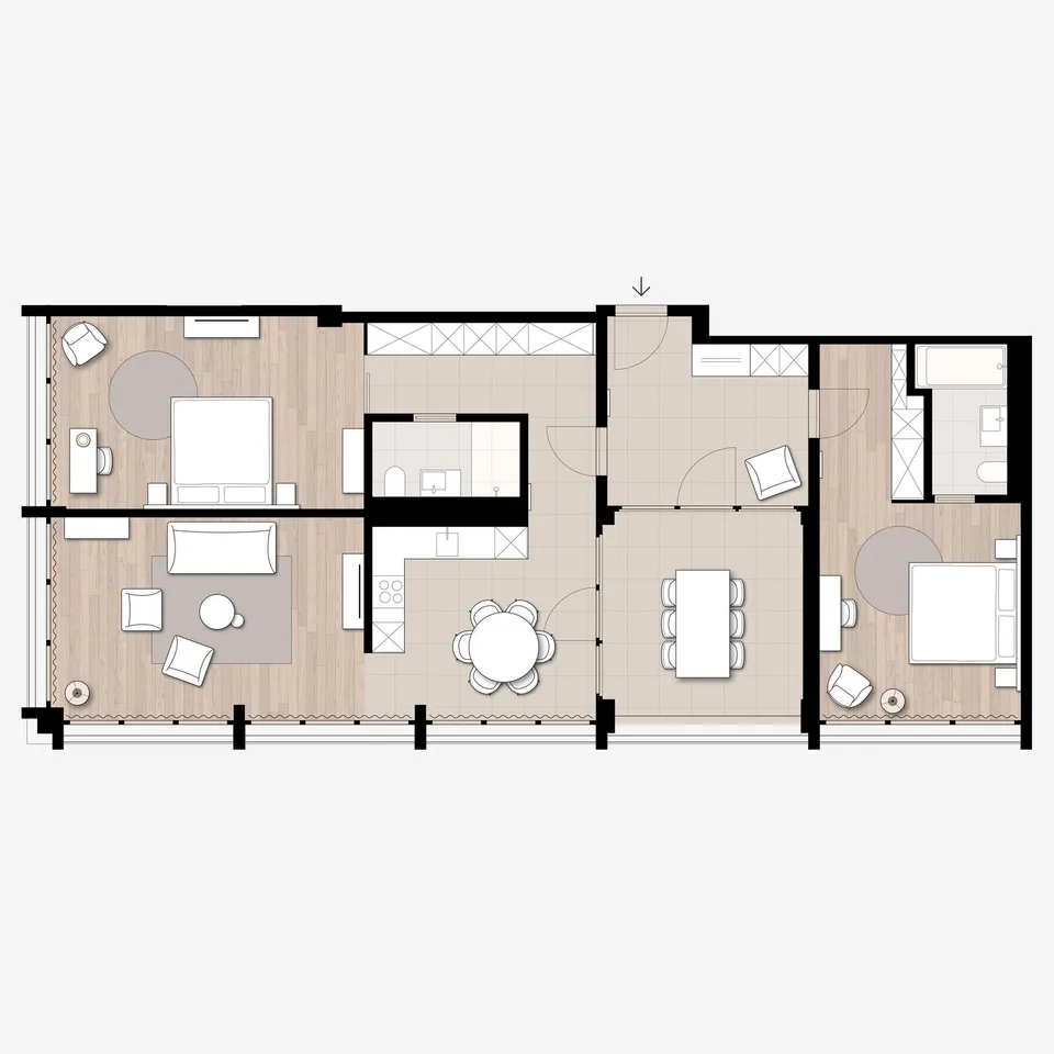 3-Zimmer Family Apartment möbliert in Cham (Zug), Papieri-Areal
