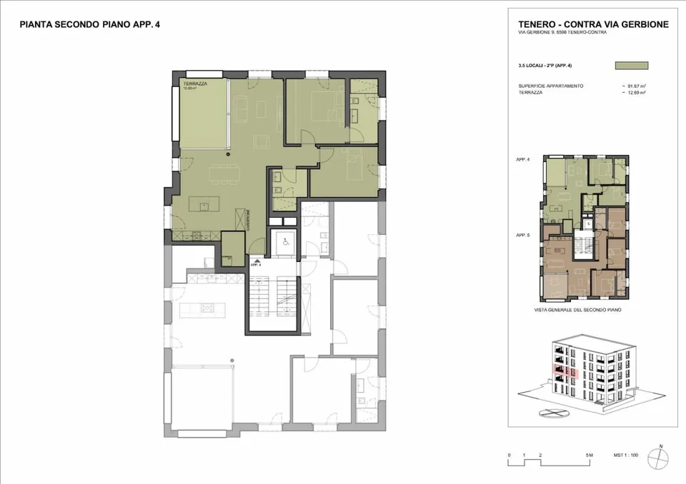Residenz Gerbio - App. 4 - 3,5 Zimmer - 2. Stock – Foto 2 von 5