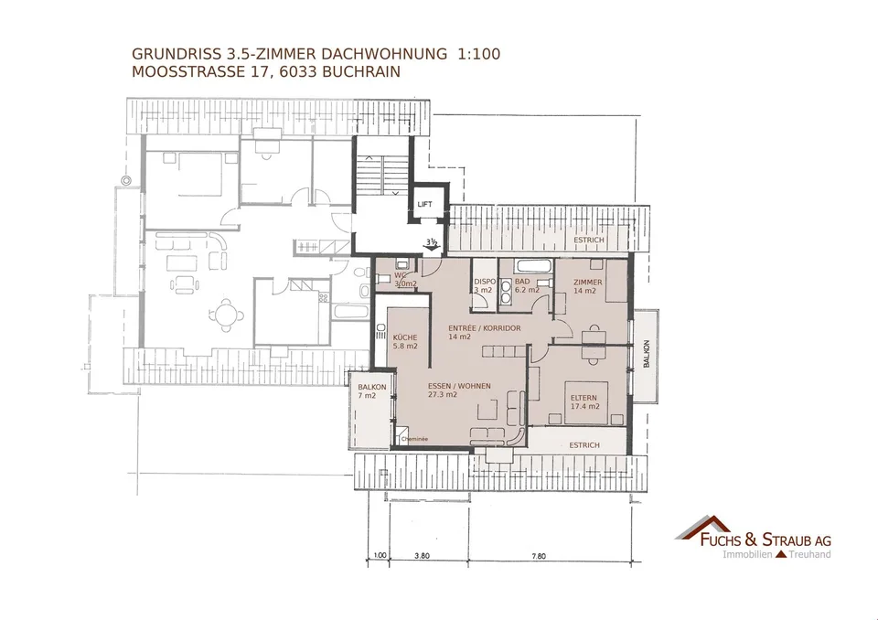 Gemütliche Dachwohnung mit Sicht auf den Pilatus