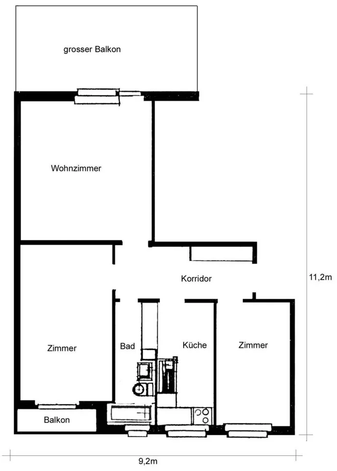 Appartement situé au centre avec grand balcon et vue