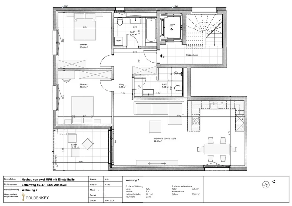 Appartamento nuovo di 3,5 locali pronto per essere occupato con balcone di 12 m² – foto 5 di 8