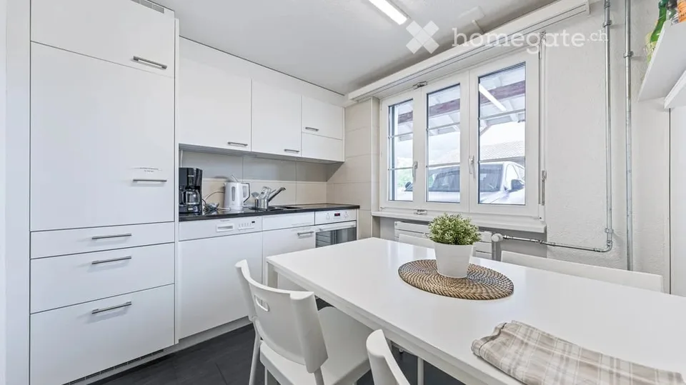 Appartamento luminoso di 1,5 locali arredato al piano terra a Erlinsbach (SO) con grande facciata vetrata