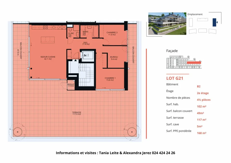 Luxuriöse 4.5-Zimmer-Eckwohnung mit Terrasse – Foto 12 von 13