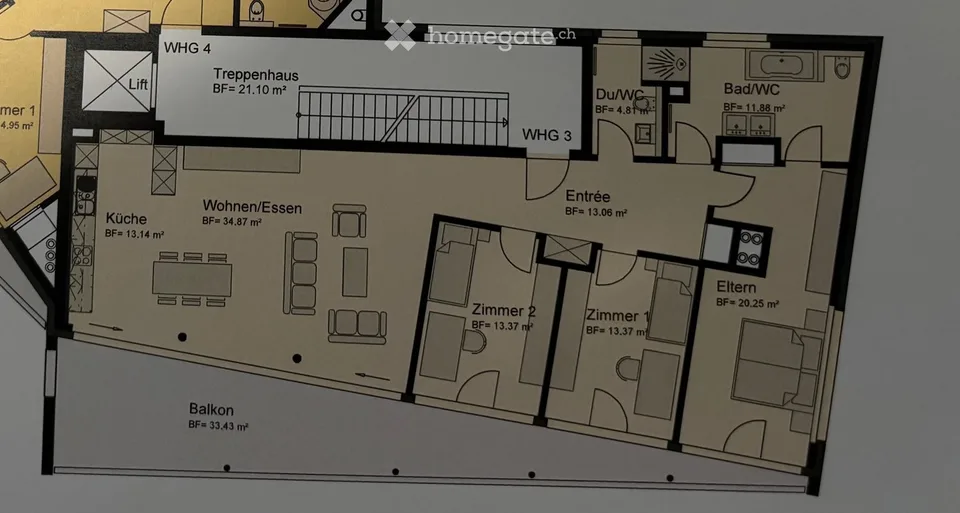 Appartement lumineux 4.5 pièces avec balcon et certificat Minergie à Eschlikon