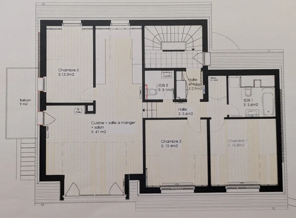 A louer - Appartement rénové de 4.5 pièces - St-Oyens