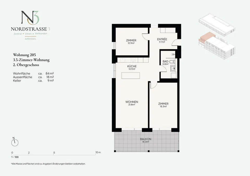 Nordstrasse 3 - Appartements de location de haute qualité au cœur d'Amriswil