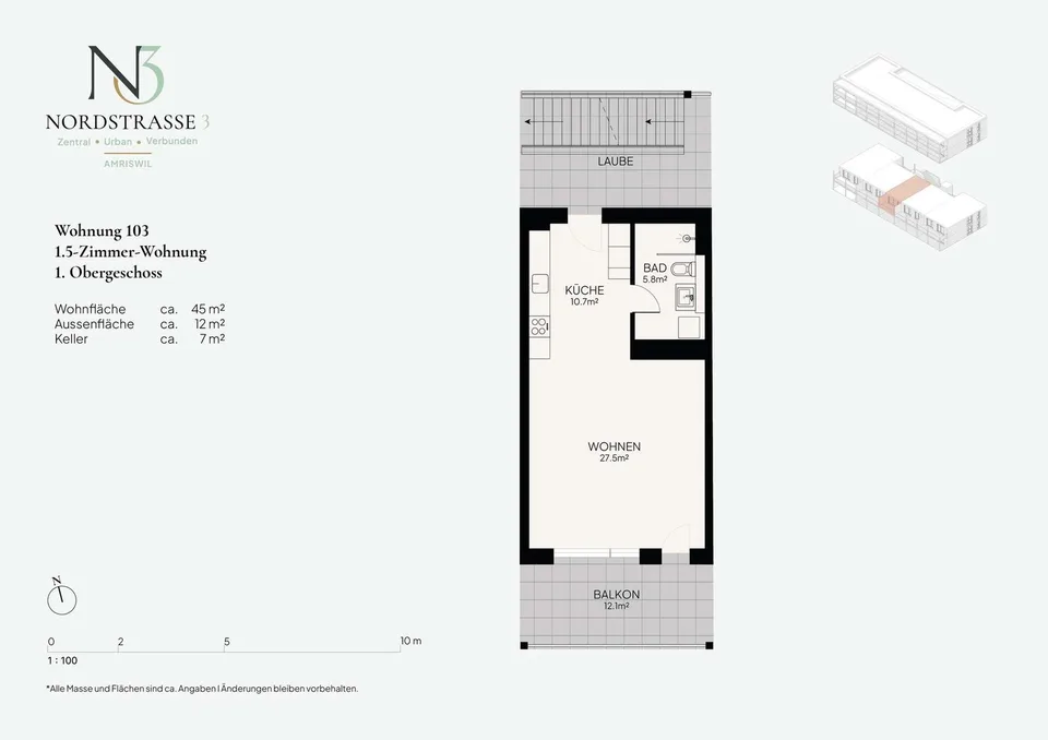 Nordstrasse 3 - Appartements de location de haute qualité au cœur d'Amriswil