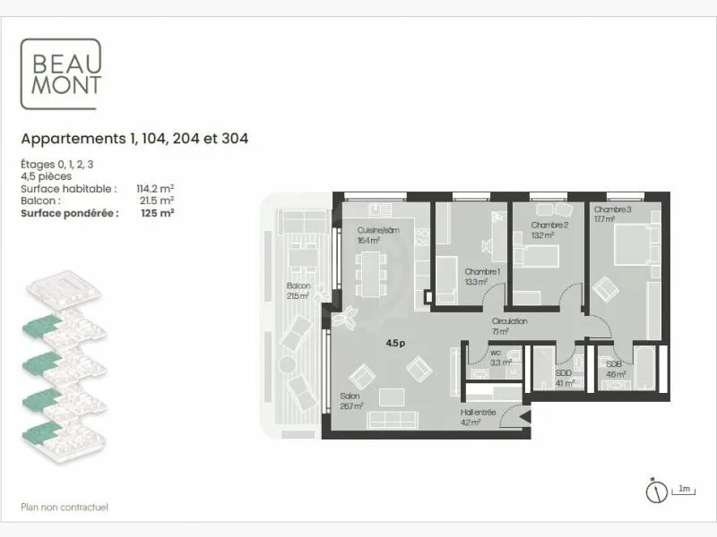 Ultimo appartamento di 4,5 locali nuovo al 1° piano – foto 6 di 6