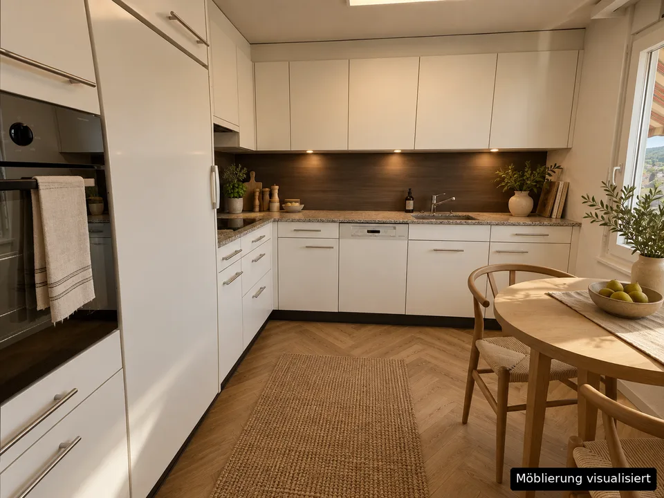 Renovierte 4.5-Zimmer-Dachwohnung mit Cheminée, Lift und Weitblick