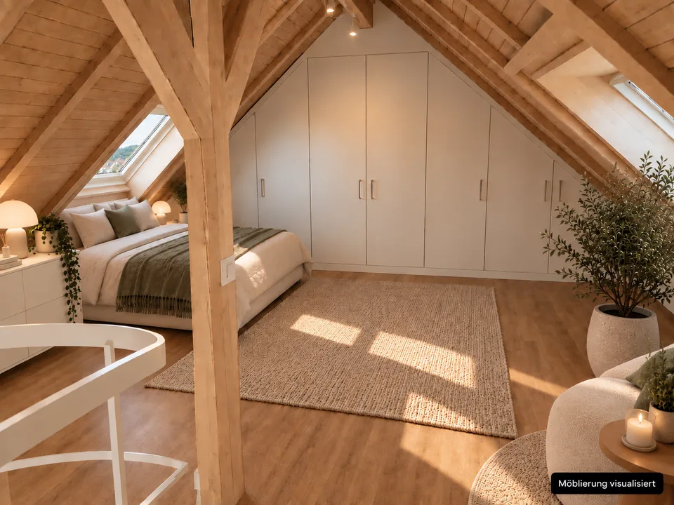 Renovierte 4.5-Zimmer-Dachwohnung mit Cheminée, Lift und Weitblick