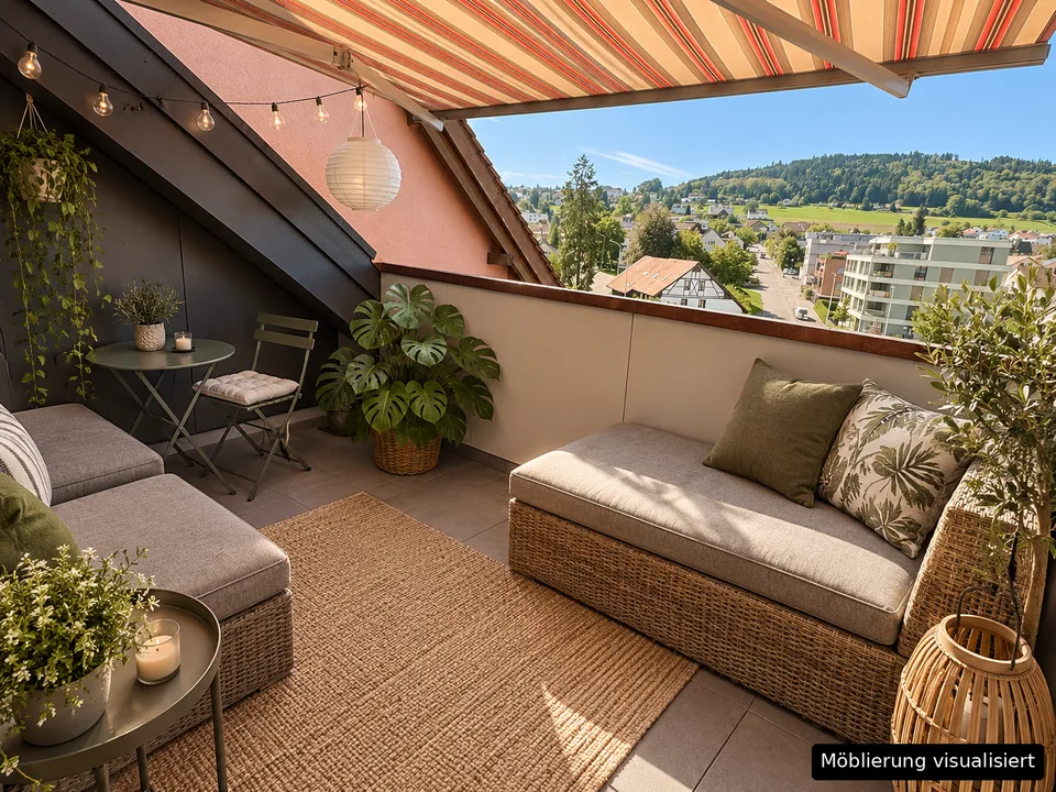 Renovierte 4.5-Zimmer-Dachwohnung mit Cheminée, Lift und Weitblick