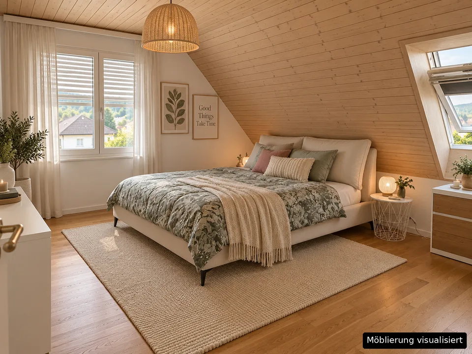 Renovierte 4.5-Zimmer-Dachwohnung mit Cheminée, Lift und Weitblick