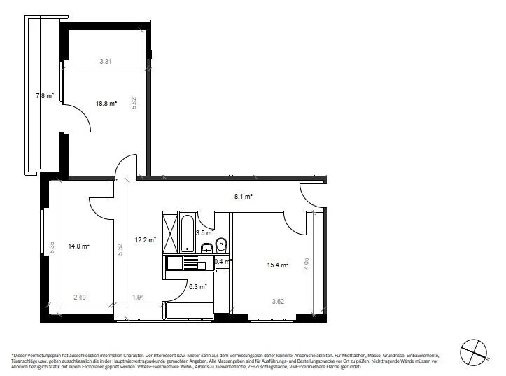 Attraktive 3.5-Zimmerwohnung mit Balkon in St. Gallen – Foto 9 von 9