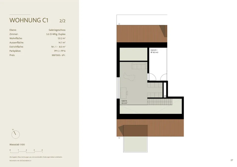 Appartement en duplex de 5 pièces lumineux dans un immeuble neuf à Scheuren – photo 10 sur 12