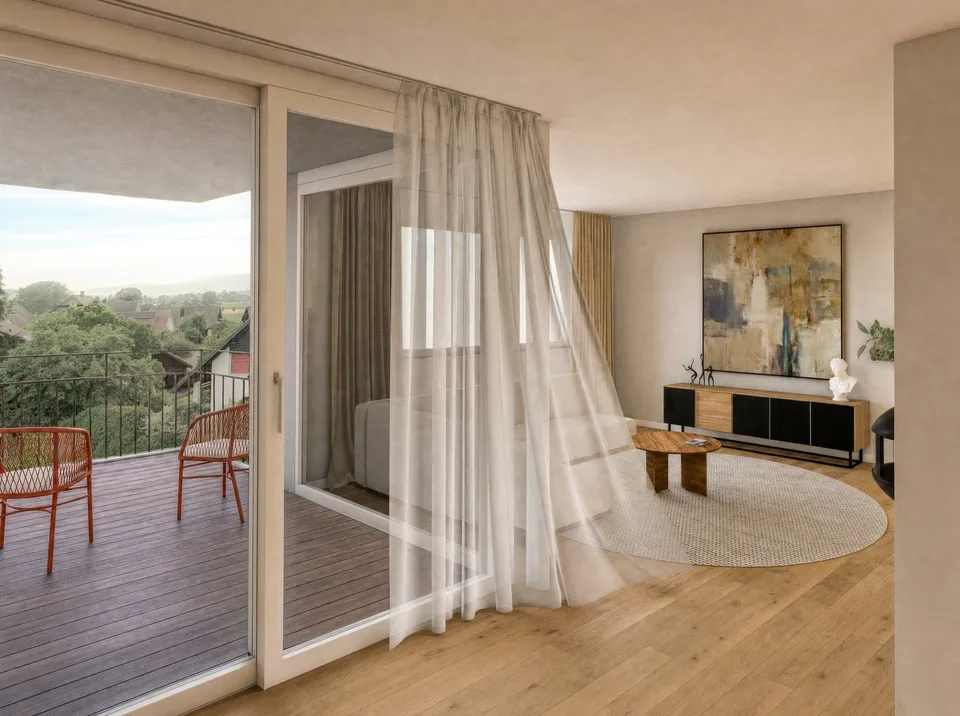 RESERVED: Family-friendly 4.5-room new apartment with balcony in Scheuren – photo 3 of 10