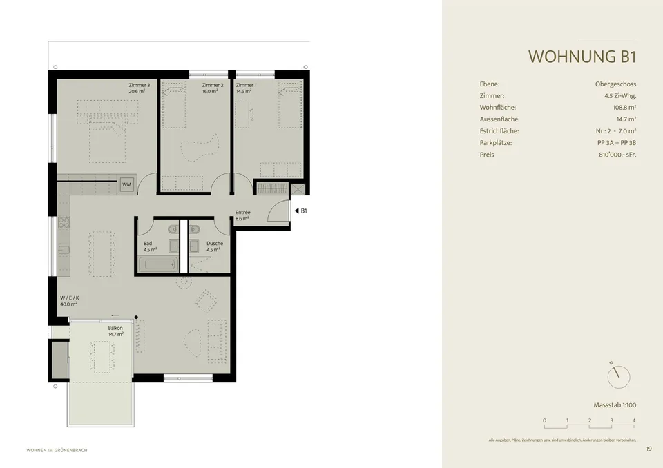 RESERVED: Family-friendly 4.5-room new apartment with balcony in Scheuren – photo 8 of 10