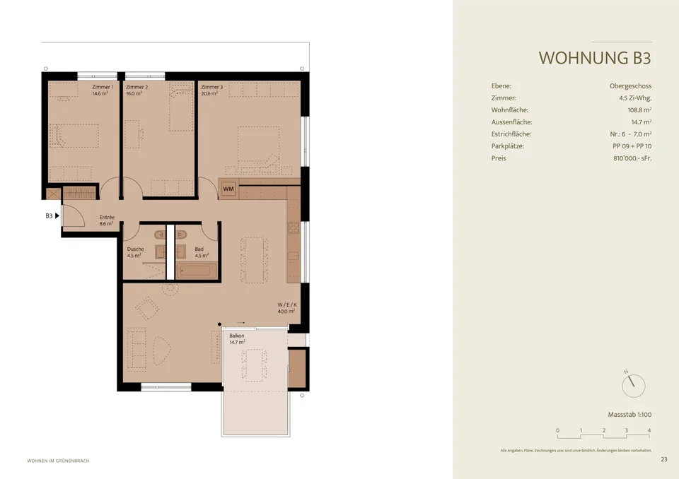 B3: Appartement familial spacieux 4.5 pièces avec balcon à Scheuren – photo 10 sur 10