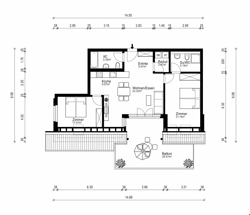 Appartamento di 3.5 locali nel sottotetto con tutti i comfort