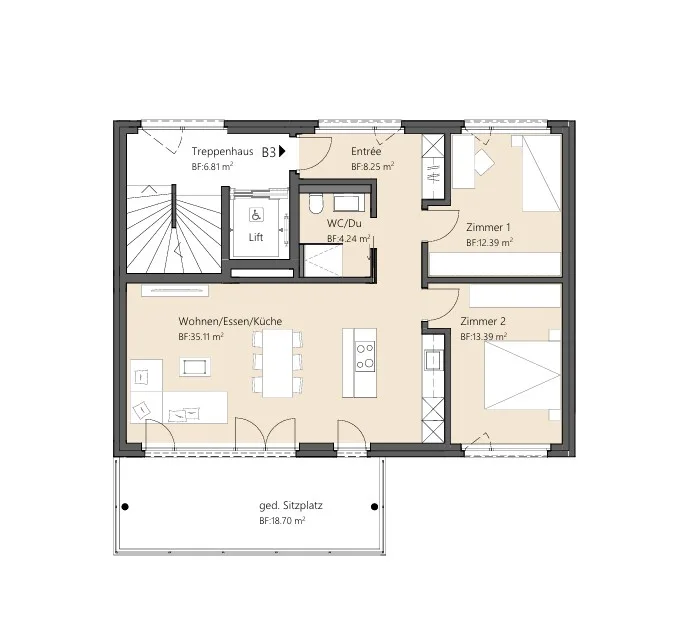 Appartement moderne 3.5 pièces en norme de propriétaire au cœur de Langendorf – photo 10 sur 12