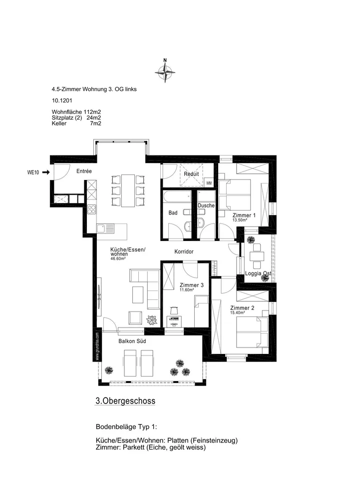 High-quality 4.5-room apartment - Cool through the summer thanks to the Free Cooling system
