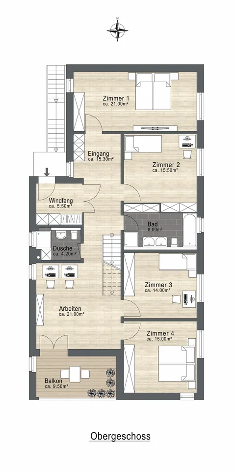Appartement duplex de 5,5 pièces excitant avec un espace de vie ouvert supplémentaire